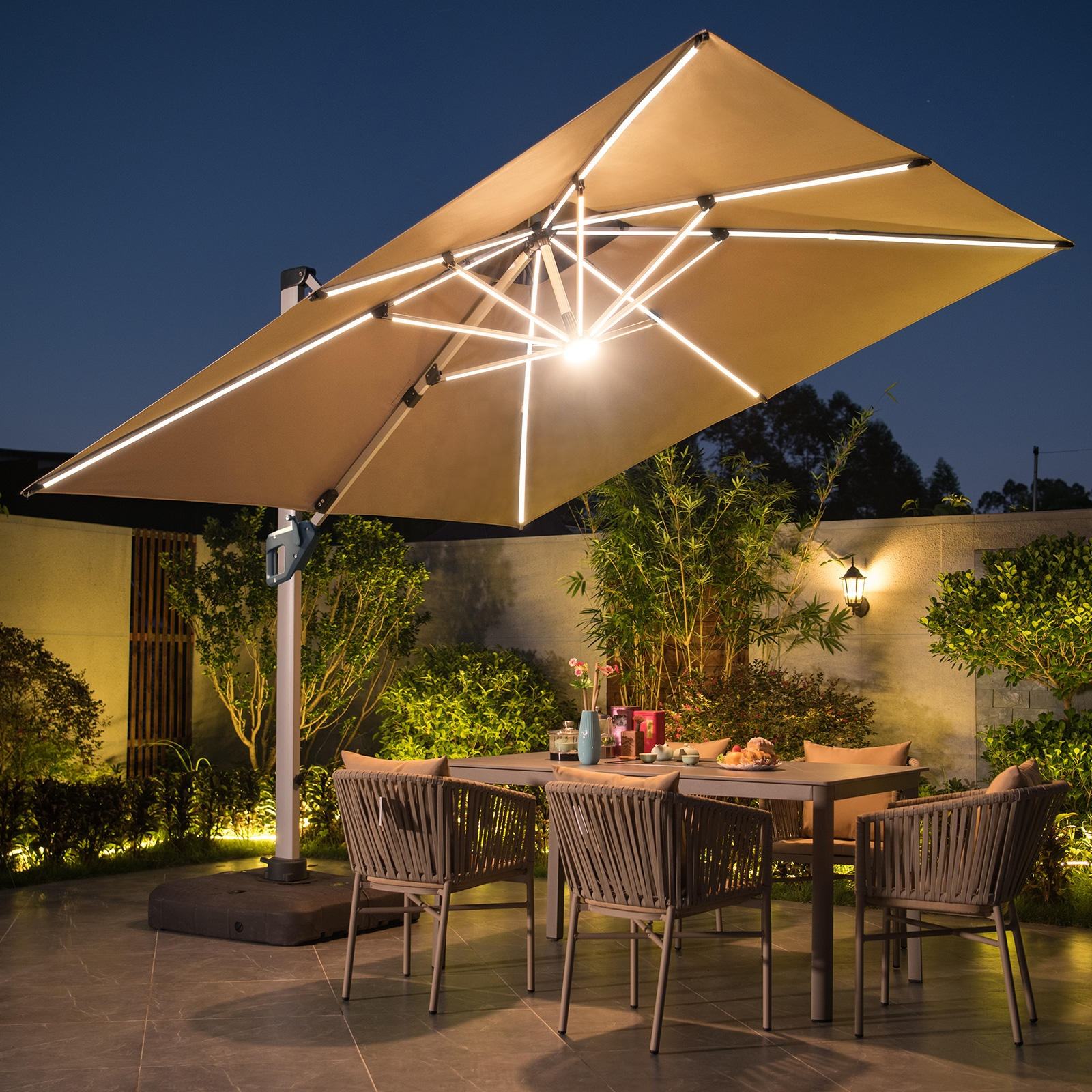 Outdoor Umbrella  with Solor Energy LED Light gallery 4